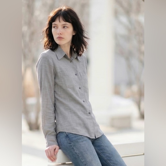 STRENESSE GAbriele Strehle Gray Button-Down Shirt Made in Germany 100% wool - Picture 2 of 8